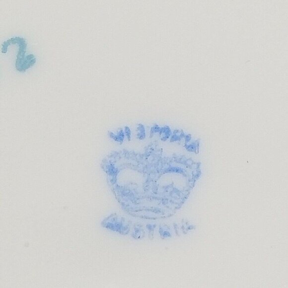 Vintage Victoria Austria Porcelain Bowl Navy Blue Gold Trim Roses Victorian - Picture 6 of 8